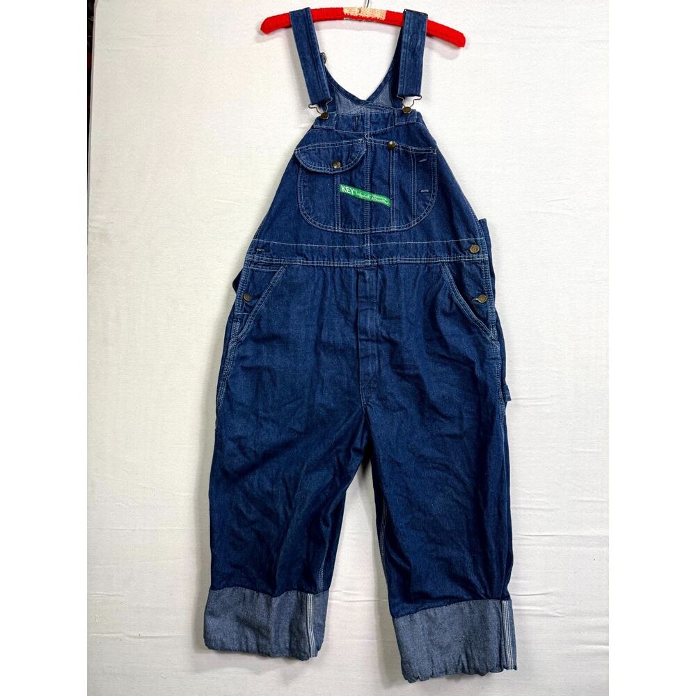 Key Imperial Aristocrat Bib Overall Mens 40X28 Blue Denim Cotton Workwear Pocket